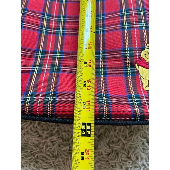 Disney's Winnie The Pooh Tote Bag Red Black Plaid - Picture 9 of 11